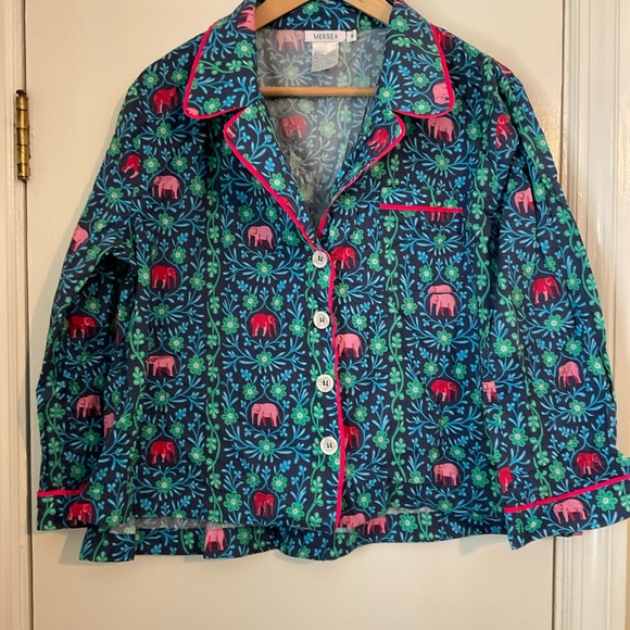 OVER THE COTTON MOON PAJAMA SET - ELEPHANT GARDEN SET - Picture 4 of 9